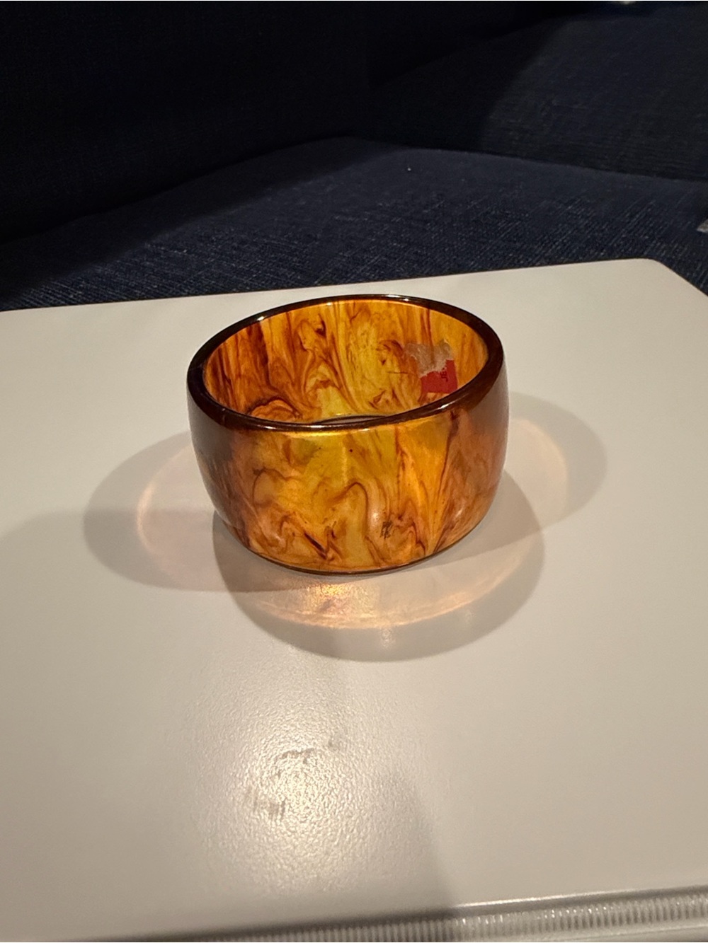 Amber Marbled Resin Bangle Bracelet